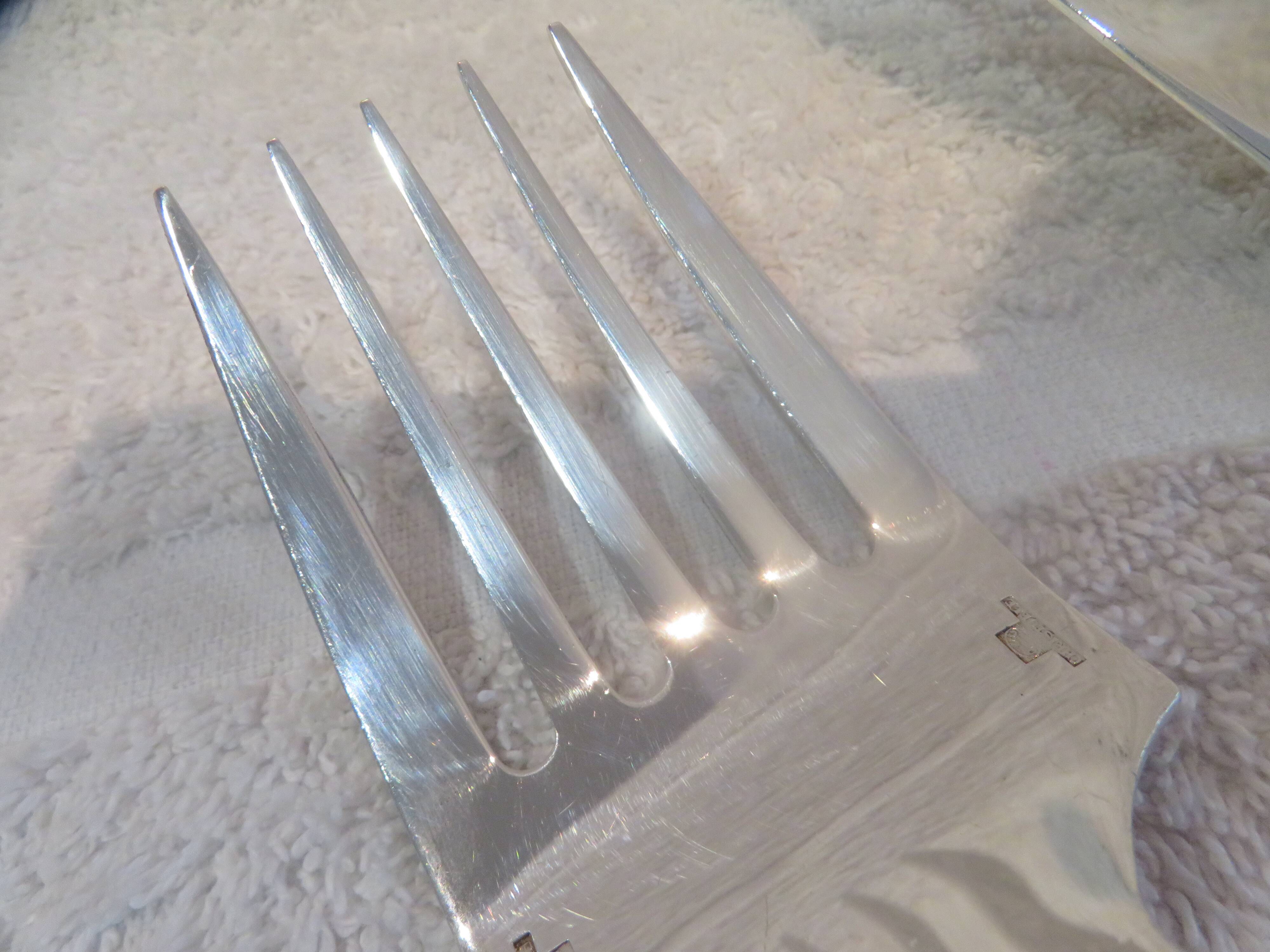 2-piece fish serving set, silver-plated metal, Christofle Concorde goldsmith