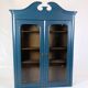 Antique Display Cabinet Painted Blue From 1920s
