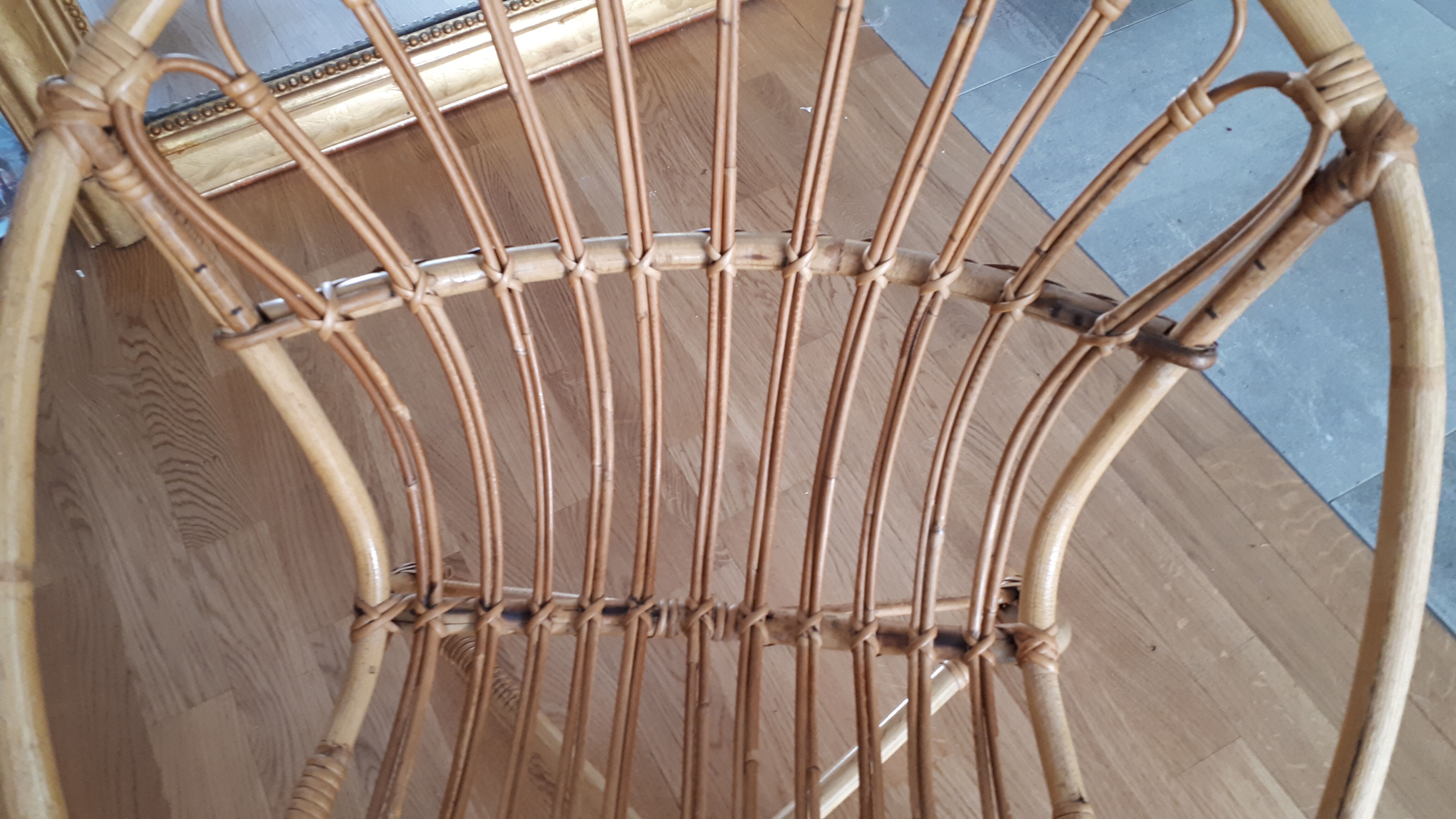 Rattan armchair of the years 60