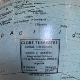 Globe vintage 1960 terrestre verre Girard et Barrère mappemonde - 27 cm