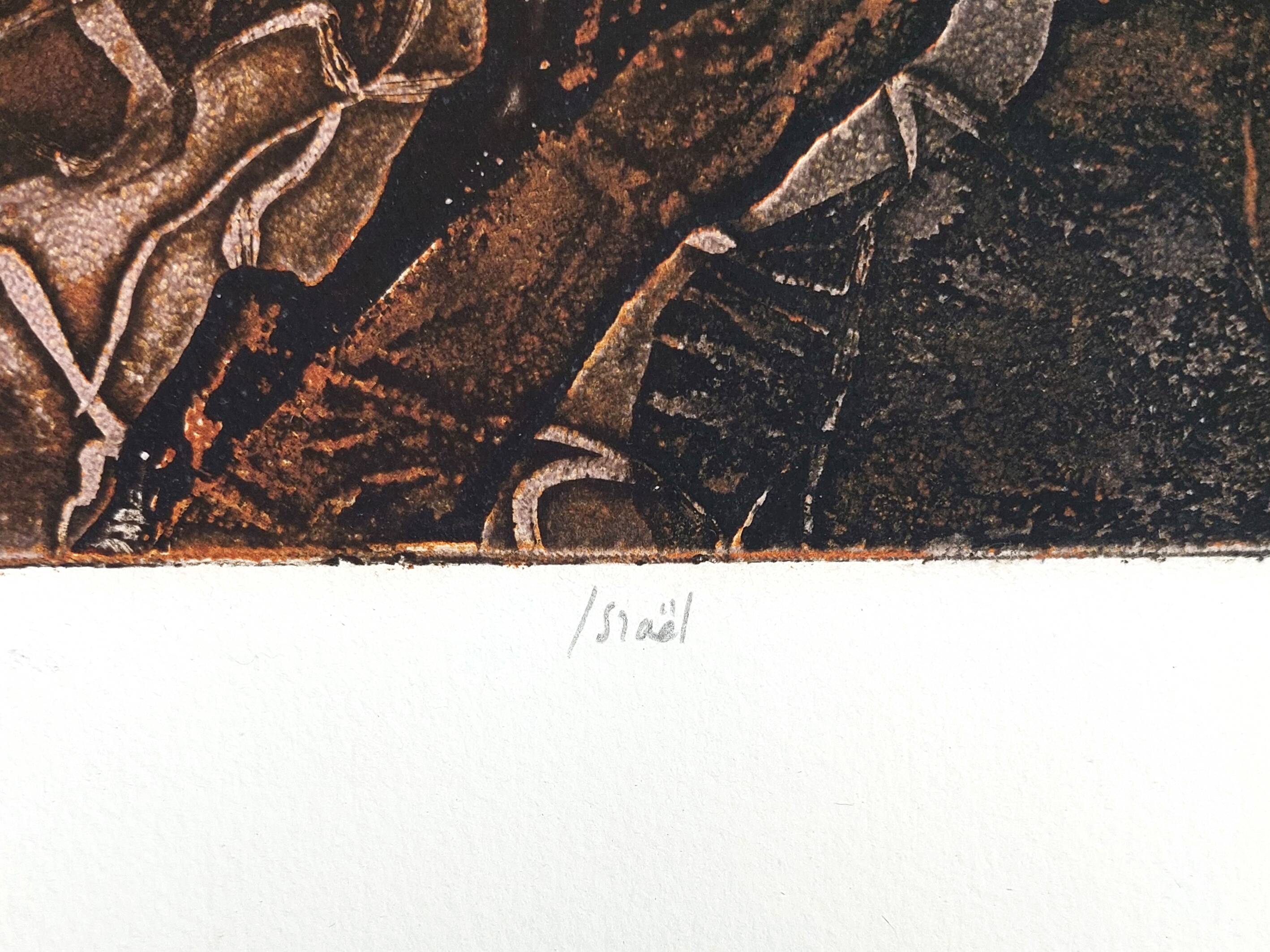 Lithograph of "Israel" by Joelle SERVE, signed