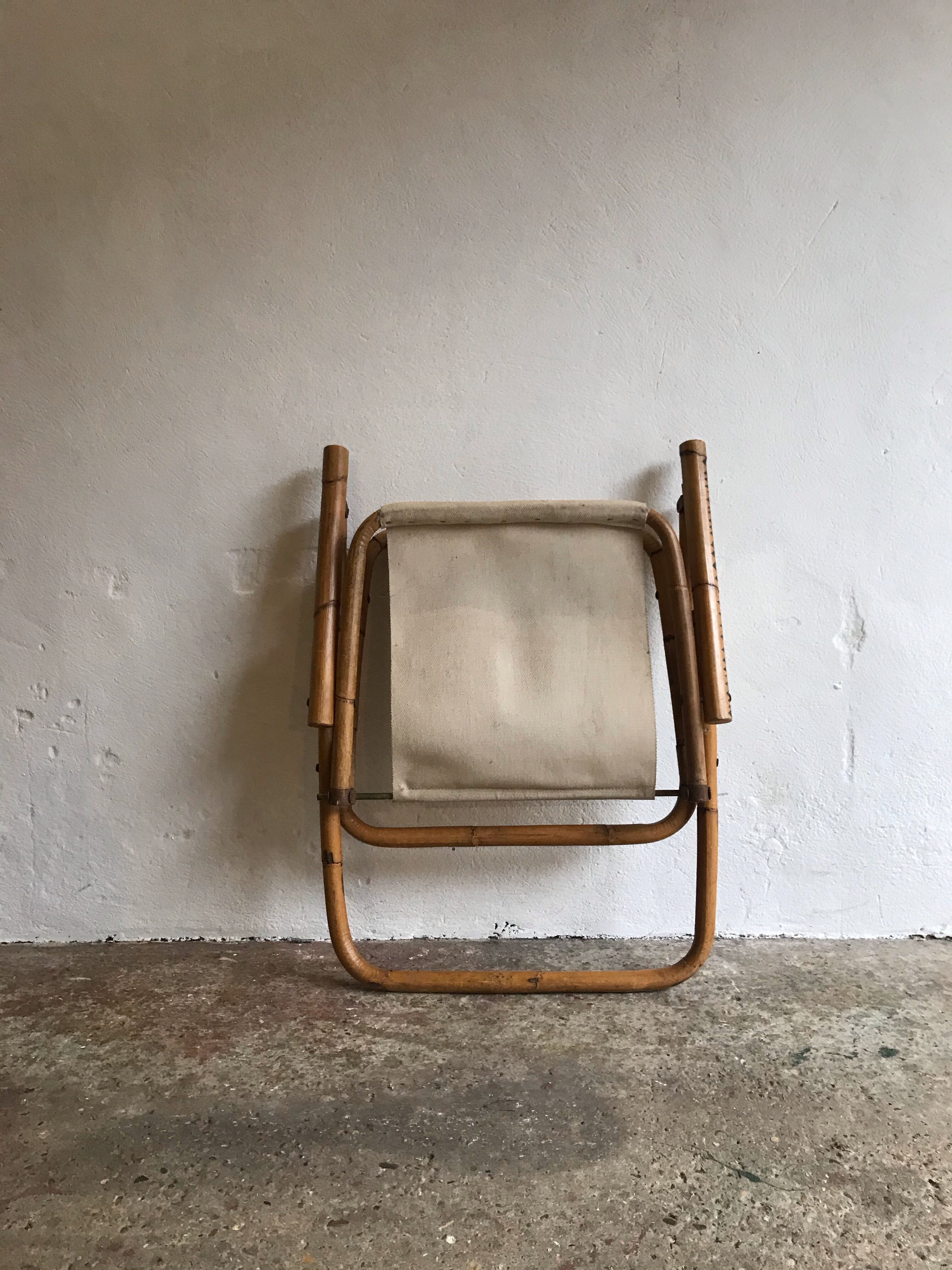 Midcentury bamboo folding chairs