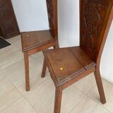 Pair of antique hand-carved Savoyard chairs