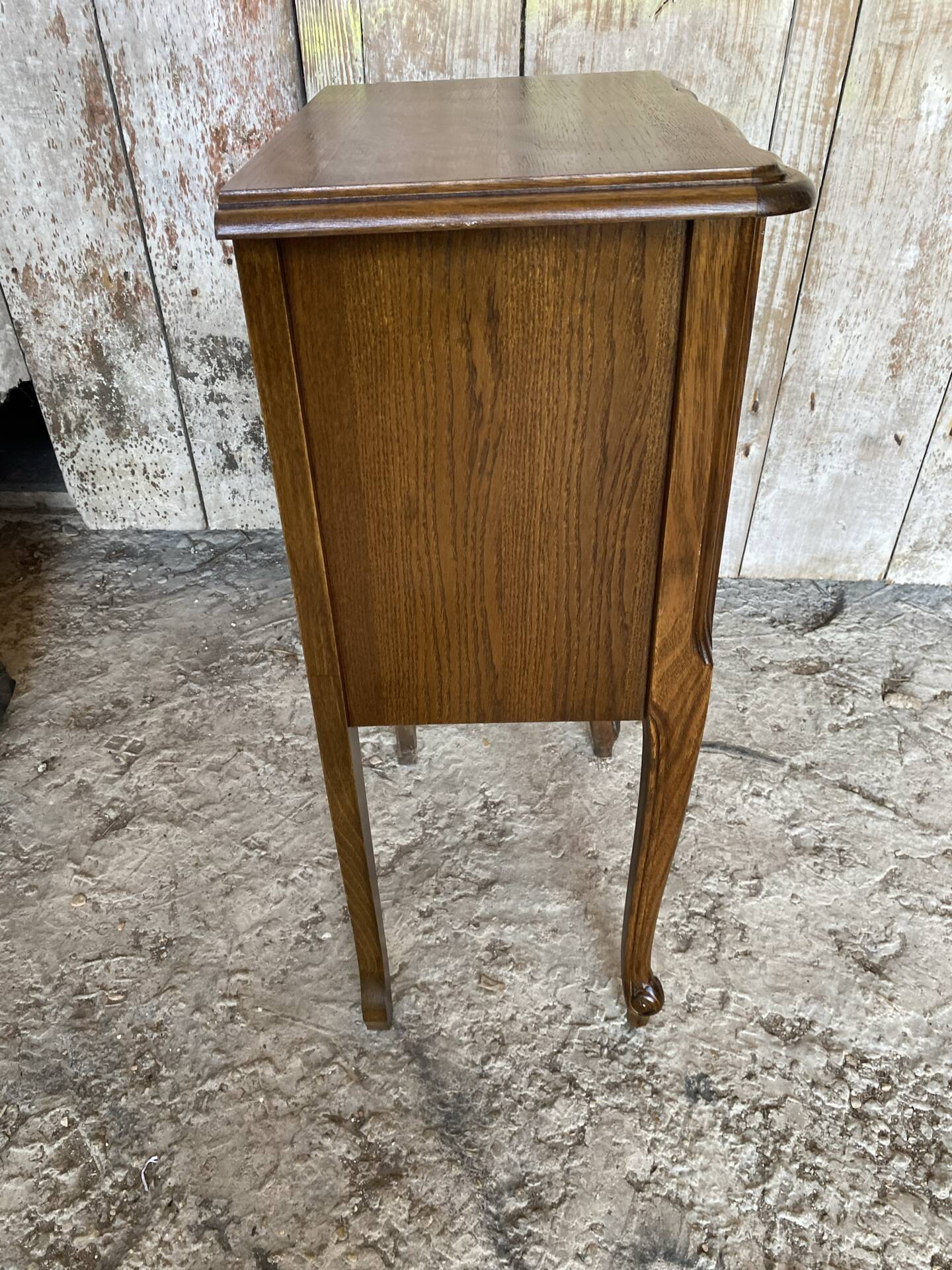 Antique nightstand louis xv style wood drawer + vintage case #e2