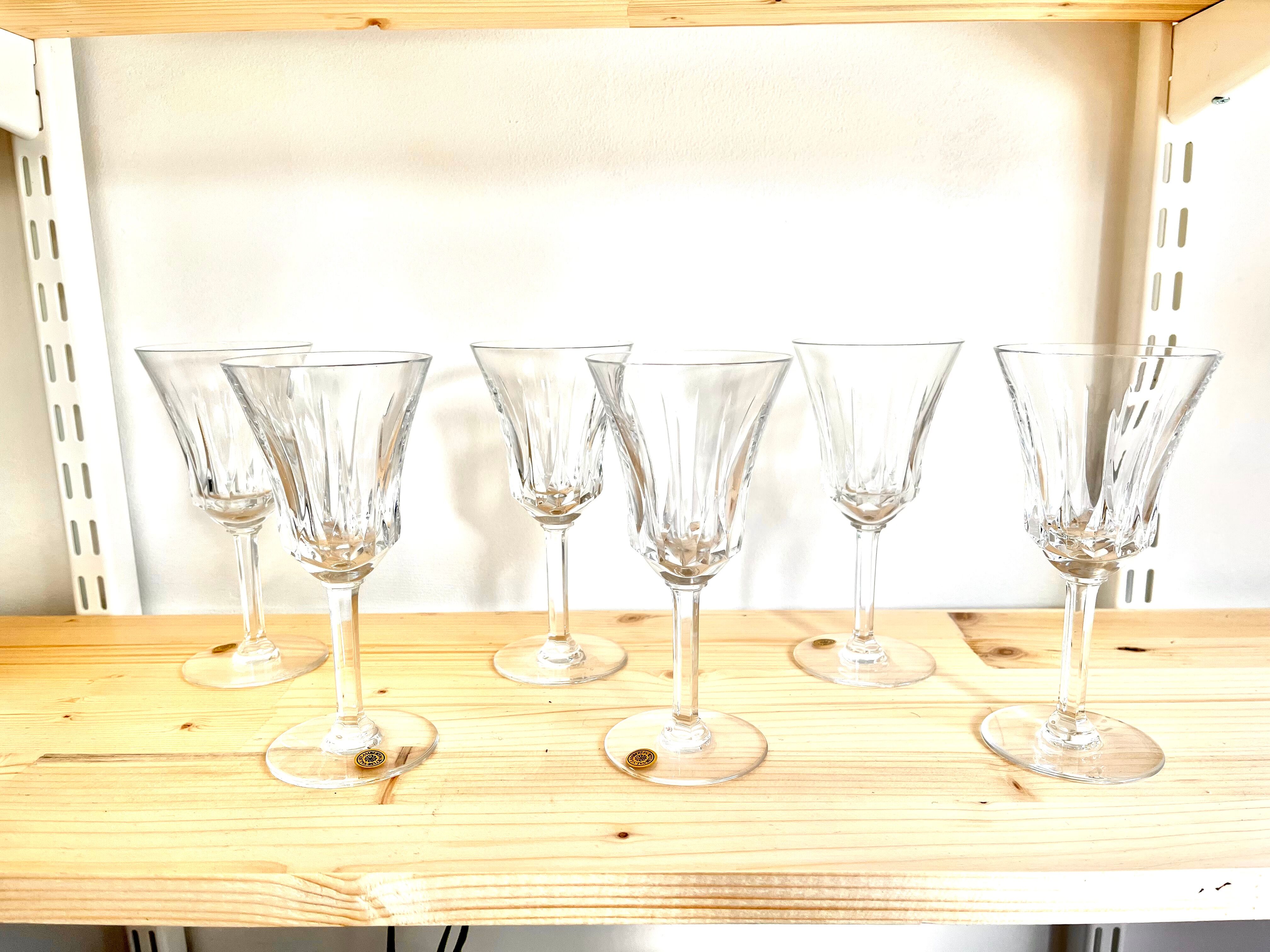 6 wine glasses Val Saint Lambert