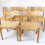 Ensemble de cinq chaises de salle à manger modèle 401 en chêne par Jørgen H. Møller