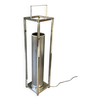 Lampadaire design chromé vintage des années 80
