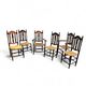 8 (2 x armrest) x ornate wood / bobbin / wicker dining chair / studded chairs