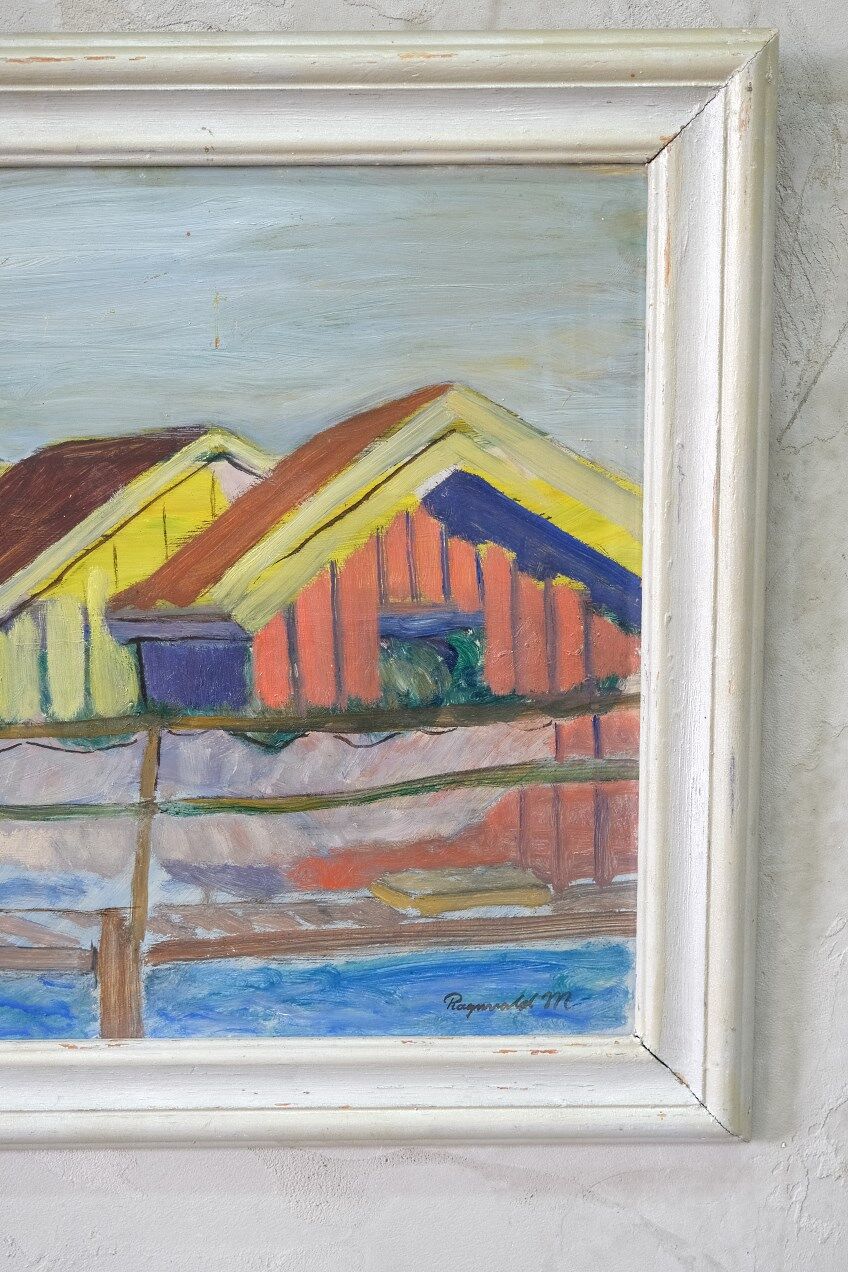 Ragnvald Magnusson, Swedish Modern Landscape, 1960, Oil on Panel, Framed