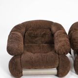 Paire de fauteuils par Adriano Piazzesi, Italie, années 1970