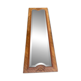 Beveled mirror in solid carved oak, 50x165cm