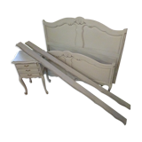 Bed wood and his bedside