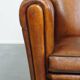 Vintage Sheepskin Leather Art Deco Style Design Armchair