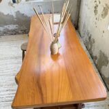 Aranjou farmhouse table in blond elm, 1950s