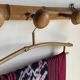 Large vintage wooden coat rack with 6 bamboo effect hooks L79