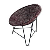 Rattan chair / armchair in the form of a woven basket from the 80's, Germany