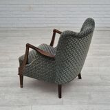 1960s, Danish armchair, original very good condition, furniture velour, beech wood,