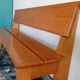 Pair of 1950s solid oak benches with backrests
