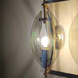 Smoked Glass and Brass Applique / Wall Light by Gino Paroldo