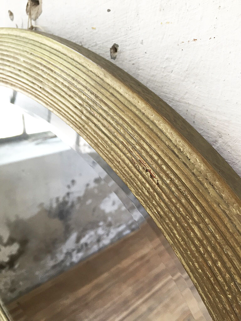 Napoleon oval mirror with 19th century cane