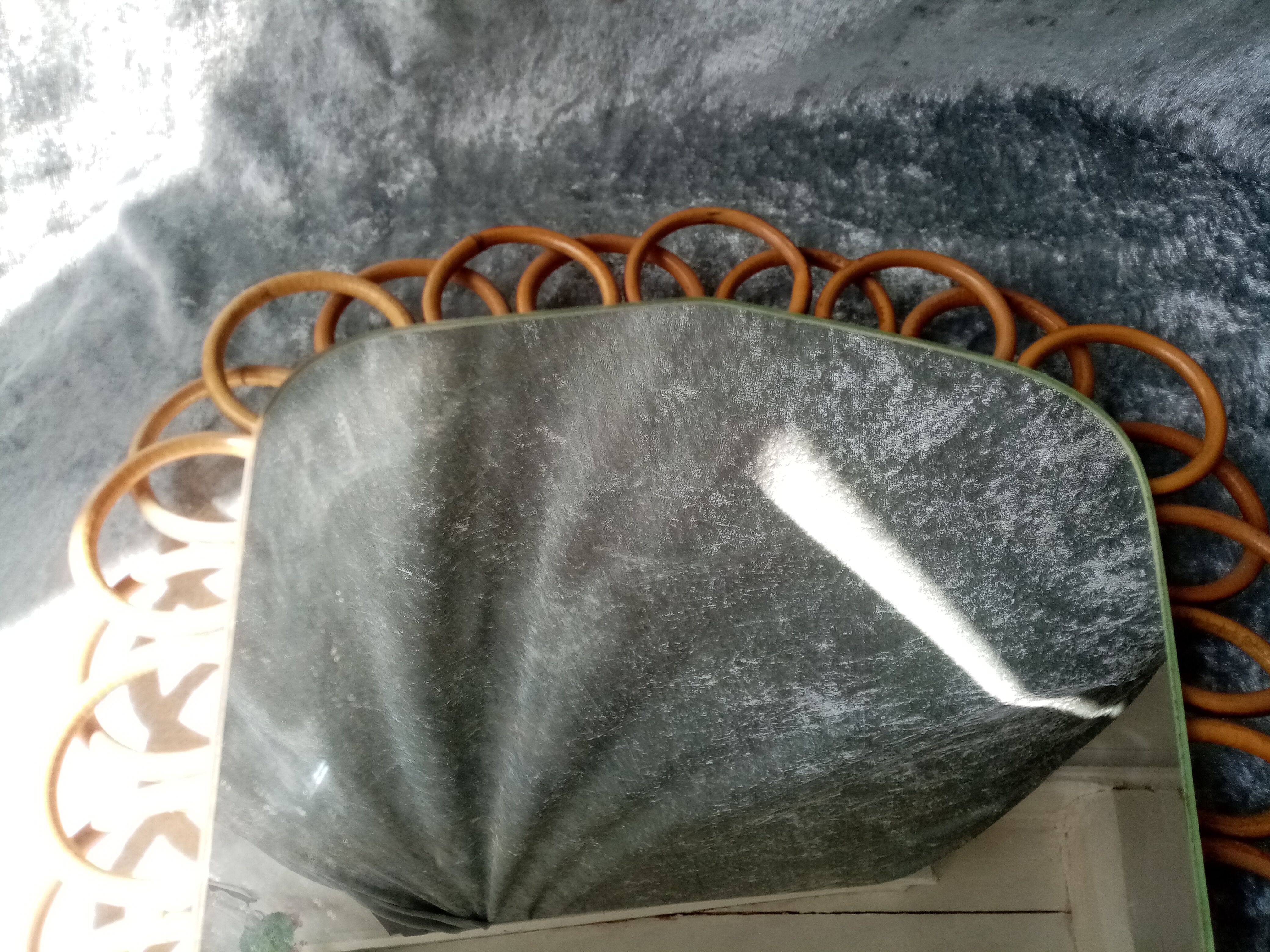 Vintage rattan mirror 1950-70