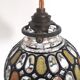 Old art deco pendant lamp - Partitioned and colored glass globe - 1930