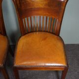 Set of 6 leather dining chairs