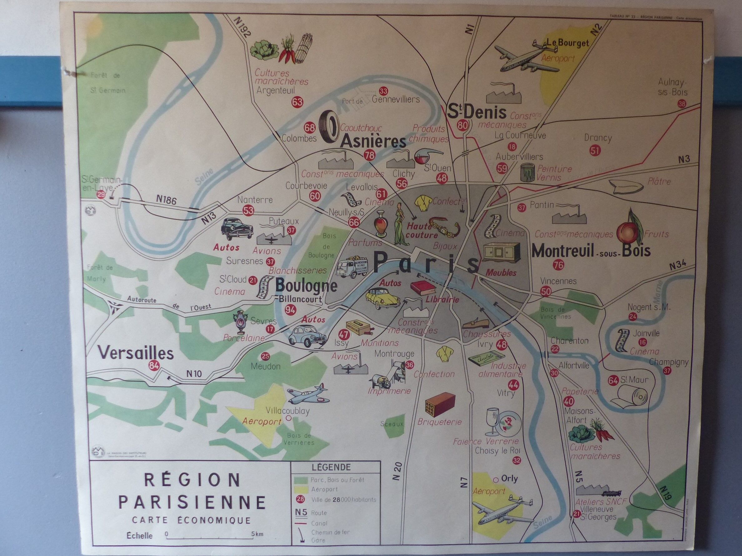 Carte de Paris et region Parisienne ancienne