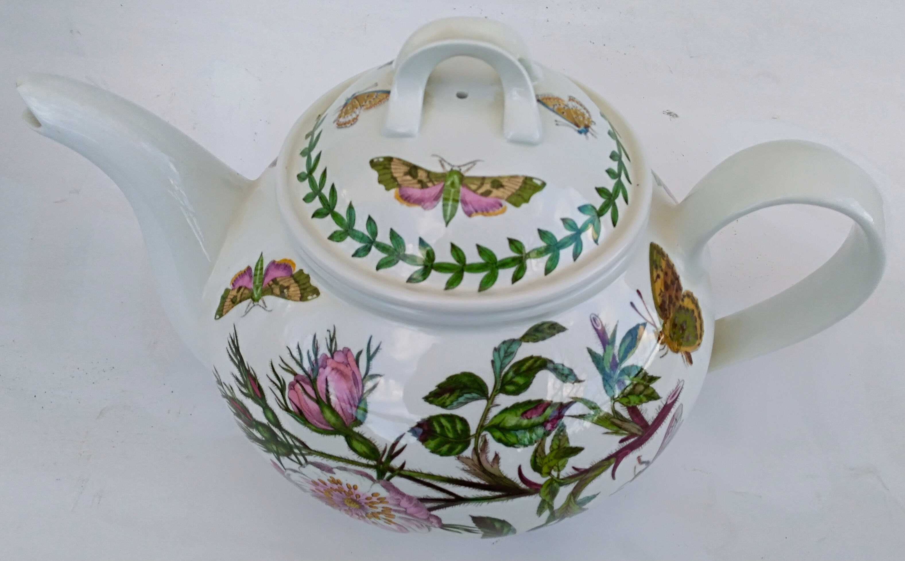 Faîence teapot portmeirion made in england décor botanic garden