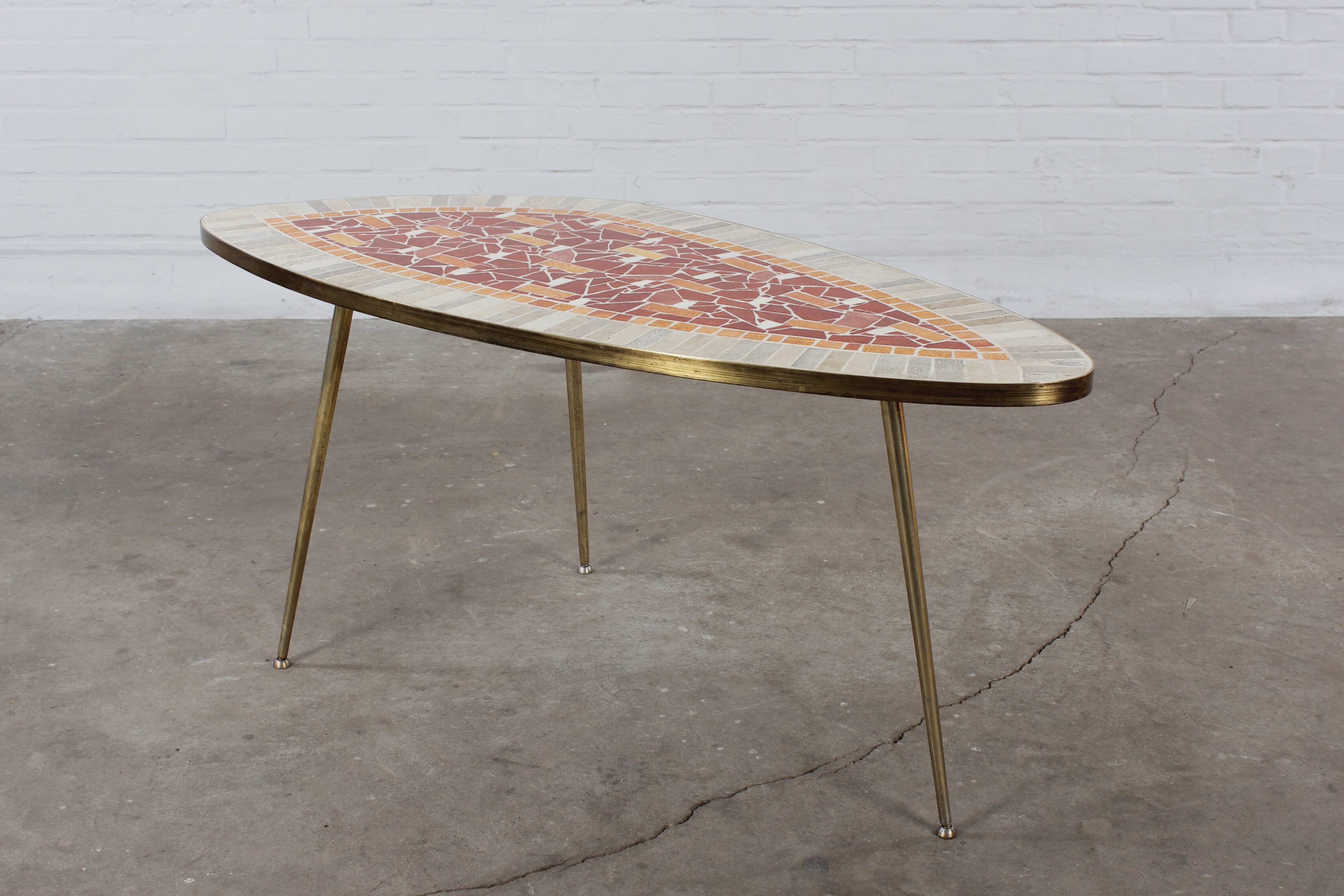 Artist mosaic table K. Theessen coffee table vintage