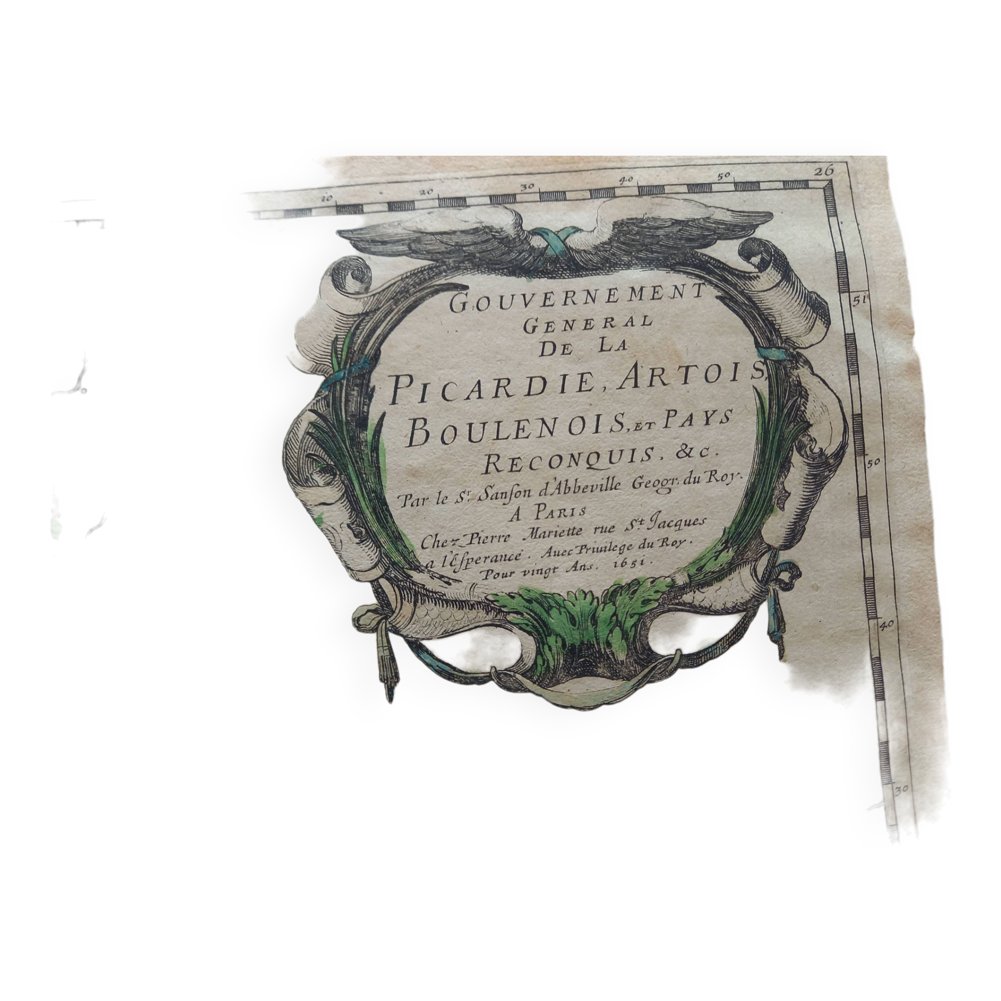 General Government Map of Picardy, Artois, Boulenois and reconquered countries