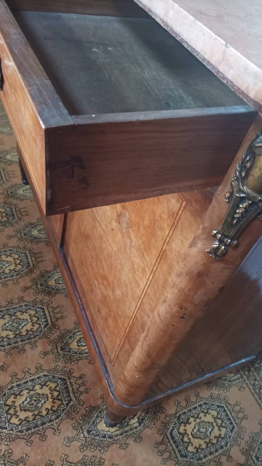 Art Deco walnut burl buffet