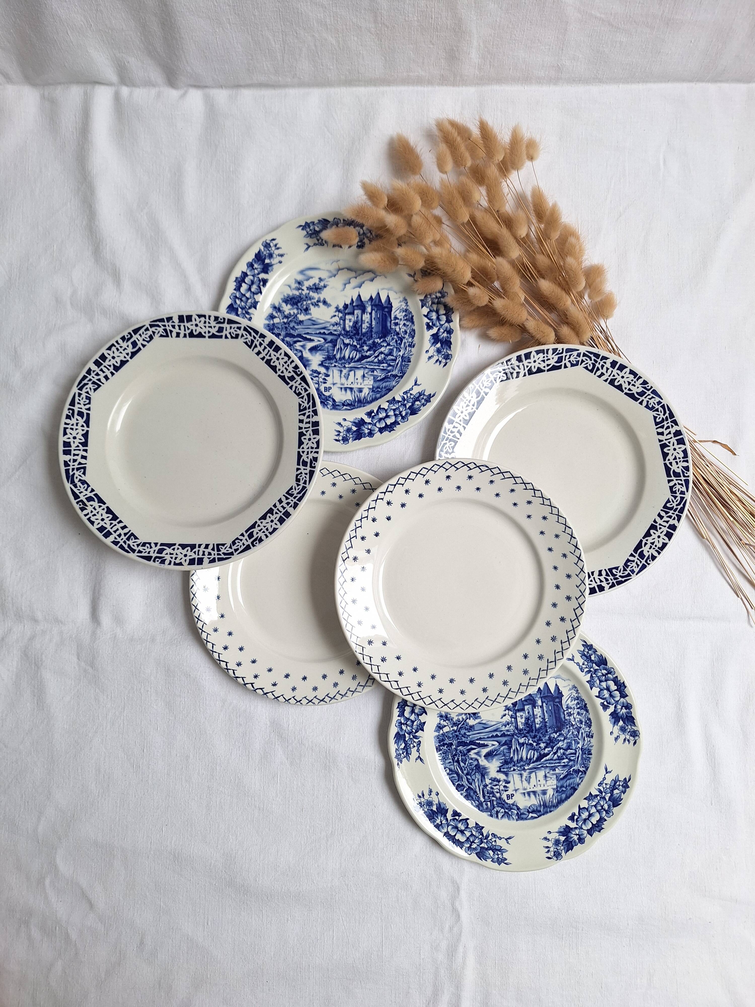 Vintage blue dinner plates