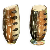 Deux anciens vases en faïence de Hubert Bequet (Belgique) - années 50