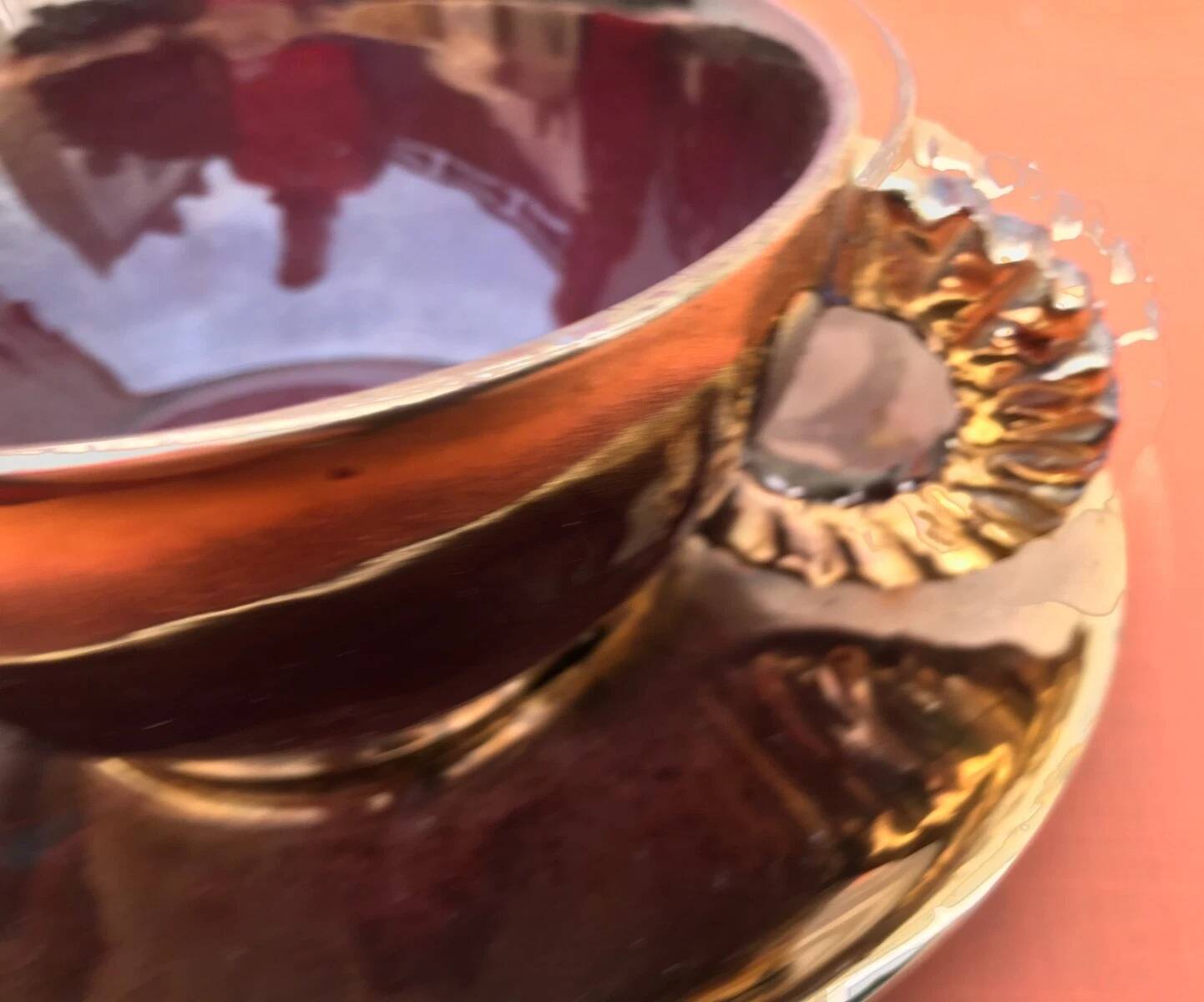 1960s Ceramic Breakfast Cup / Saucer in the Vallauris Style