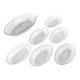 Set of dessert plates Krople Rosy, transparent glass, design by J. Drost, Ząbkowice, Poland, 1970s