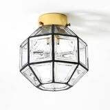 Beautiful 1970s Limburg glass ceiling lamp in octagon shape