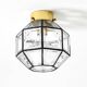 Beautiful 1970s Limburg glass ceiling lamp in octagon shape