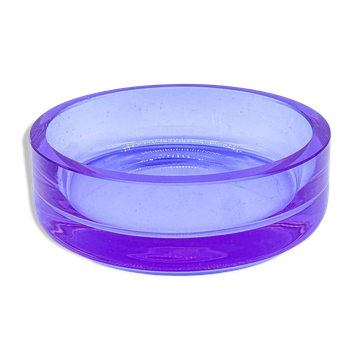 Bol en verre de Murano, plateau violet, style mid-century moderne, Italie
