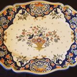 Desvres earthenware tureen and tray. Hand decor.