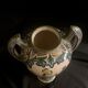 Henriot Quimper vase, signed HR, circa 1904-1922, numbered 13, Bretons, flowers.
