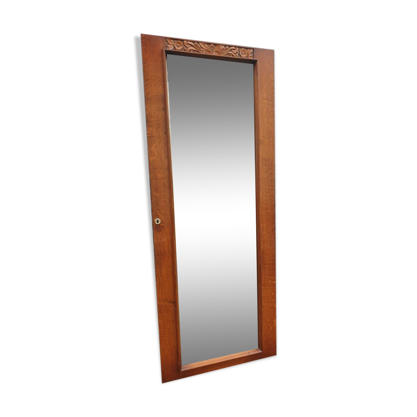 Art Deco door mirror with floral pattern frame