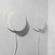 White metal Cirkel wall lamps by Kjeld Darø - set of 2, Danish 1980s diffused light