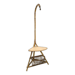 Lampadaire bambou et - rotin