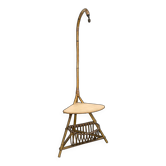 Lampadaire bambou et rotin