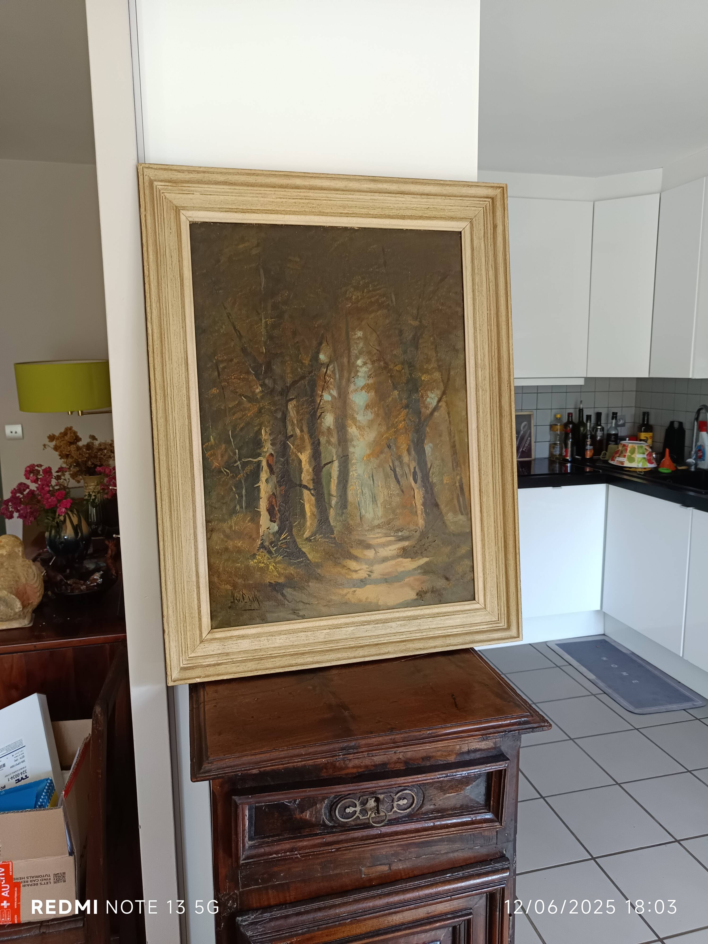 Oil on canvas Undergrowth signed Adolf Philippus Van Dijk (1859-1924)