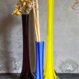 Trio de soliflores en verre étiré anciens