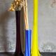 Trio of ancient stretched glass soliflores