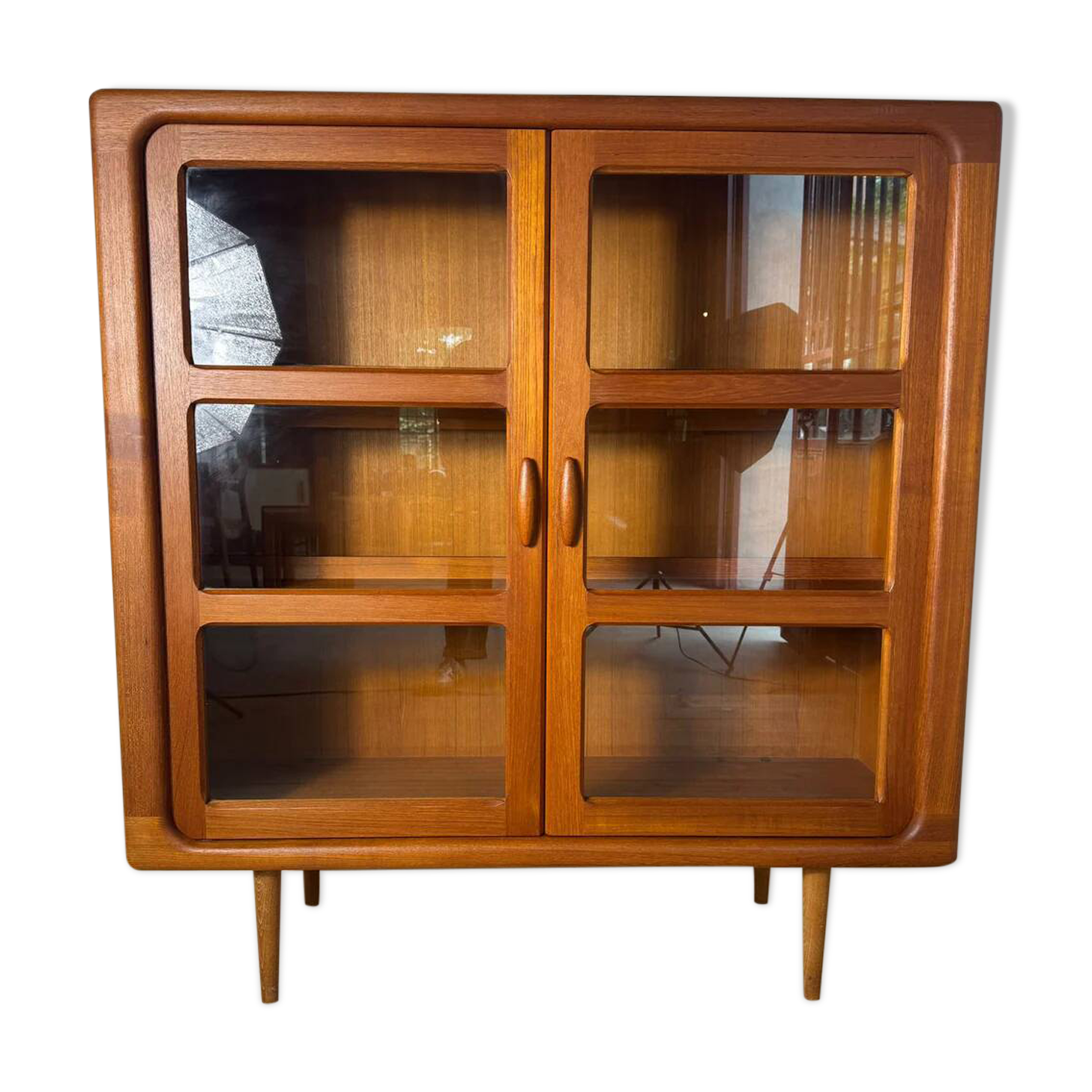 Teak bookcase with glass doors, Denmark 1960