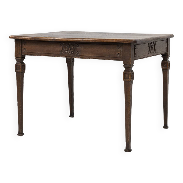 Table d'appoint rustique française du milieu du siècle en bois vers 1850 — Beyit